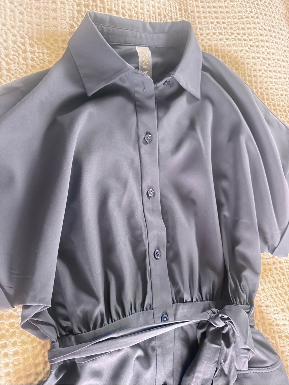 Rhone Mirage Shirt Dress Small Navy Blue UPF 50 Athleisure Travel NWOT - Picture 10 of 12